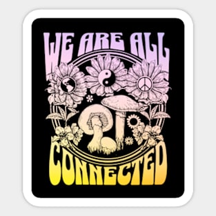 Groovy Hippie We are All Connected Cute Sticker